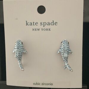 Kate Spade Blue Crystal Shark Earrings